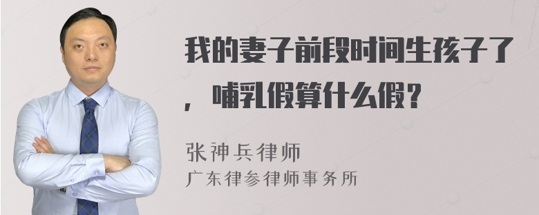 我的妻子前段时间生孩子了，哺乳假算什么假？