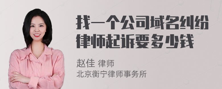 找一个公司域名纠纷律师起诉要多少钱