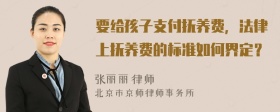 要给孩子支付抚养费，法律上抚养费的标准如何界定？
