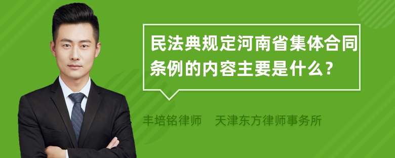 民法典规定河南省集体合同条例的内容主要是什么？