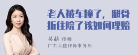 老人被车撞了，腿骨折住院了该如何理赔
