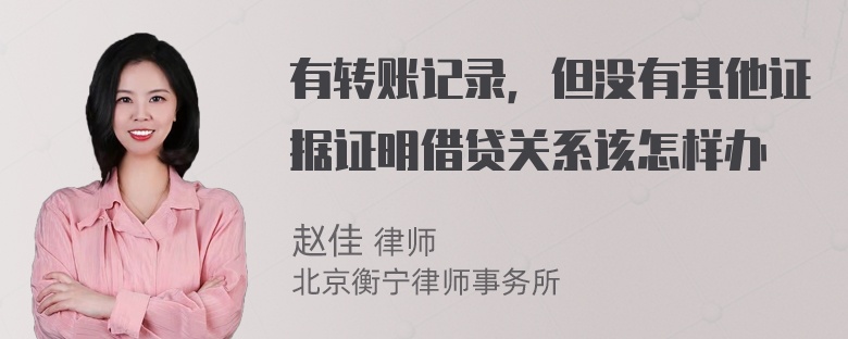 有转账记录，但没有其他证据证明借贷关系该怎样办