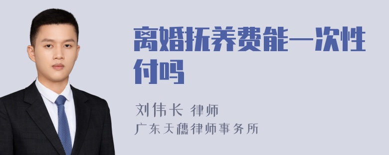 离婚抚养费能一次性付吗