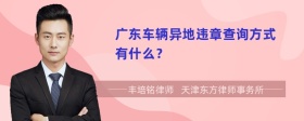 广东车辆异地违章查询方式有什么？