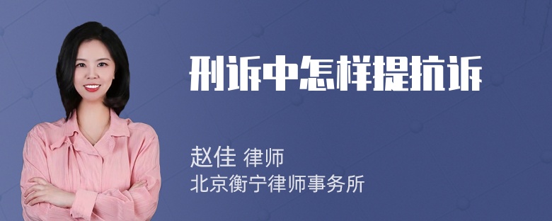 刑诉中怎样提抗诉