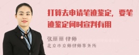 打算去申请笔迹鉴定，要笔迹鉴定何时宣判有用