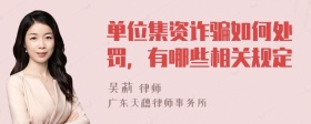 单位集资诈骗如何处罚，有哪些相关规定