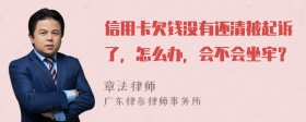 信用卡欠钱没有还清被起诉了，怎么办，会不会坐牢？