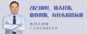 2023你好，被人打伤，肋骨骨折，有什么赔偿标准