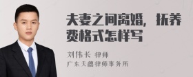 夫妻之间离婚，抚养费格式怎样写