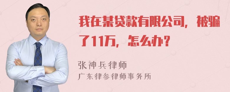 我在某贷款有限公司，被骗了11万，怎么办？
