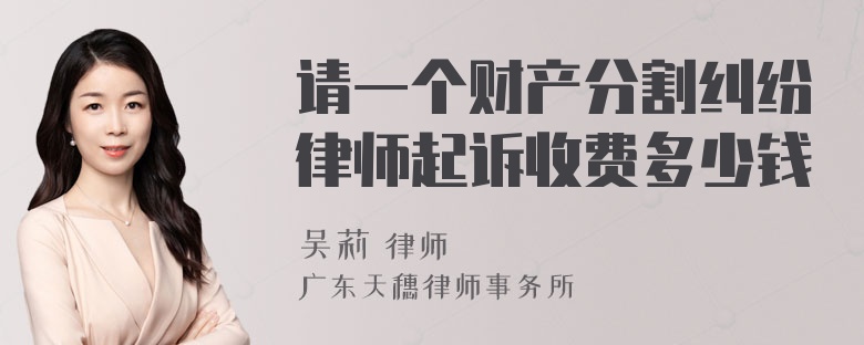 请一个财产分割纠纷律师起诉收费多少钱