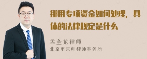 挪用专项资金如何处理，具体的法律规定是什么