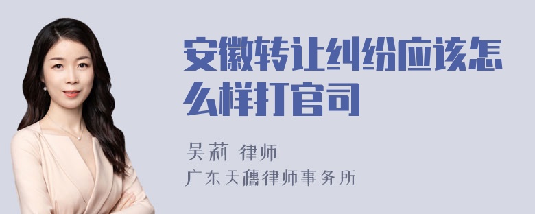 安徽转让纠纷应该怎么样打官司