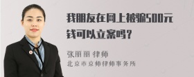 我朋友在网上被骗500元钱可以立案吗？
