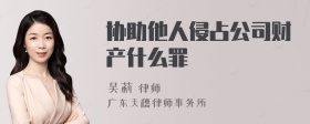协助他人侵占公司财产什么罪