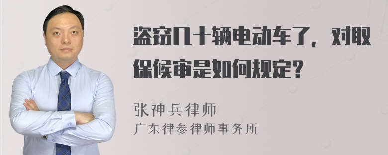 盗窃几十辆电动车了，对取保候审是如何规定？