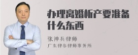 办理离婚析产要准备什么东西