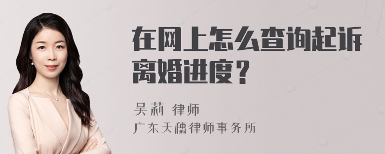 在网上怎么查询起诉离婚进度？