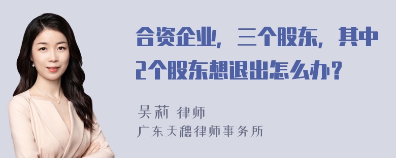 合资企业，三个股东，其中2个股东想退出怎么办？