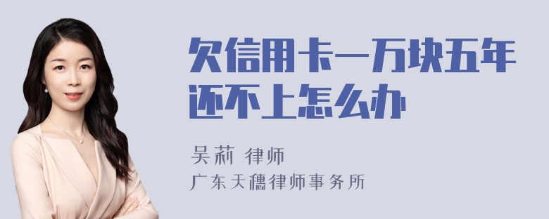 欠信用卡一万块五年还不上怎么办