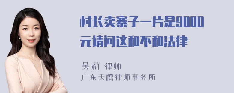 村长卖寨子一片是9000元请问这和不和法律