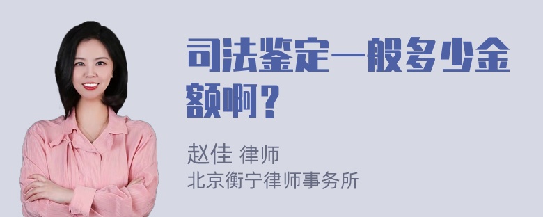 司法鉴定一般多少金额啊？