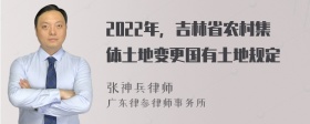 2022年，吉林省农村集体土地变更国有土地规定