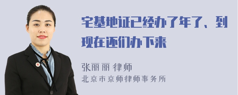 宅基地证已经办了年了、到现在还们办下来