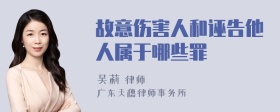 故意伤害人和诬告他人属于哪些罪