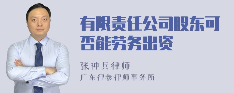 有限责任公司股东可否能劳务出资