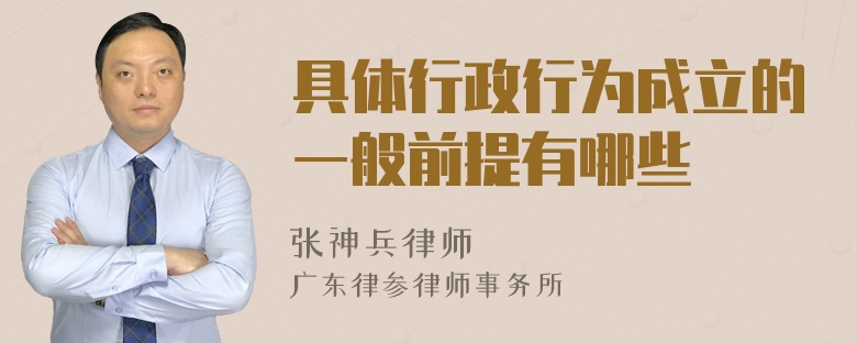 具体行政行为成立的一般前提有哪些