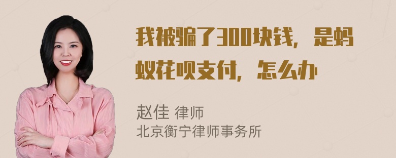 我被骗了300块钱，是蚂蚁花呗支付，怎么办