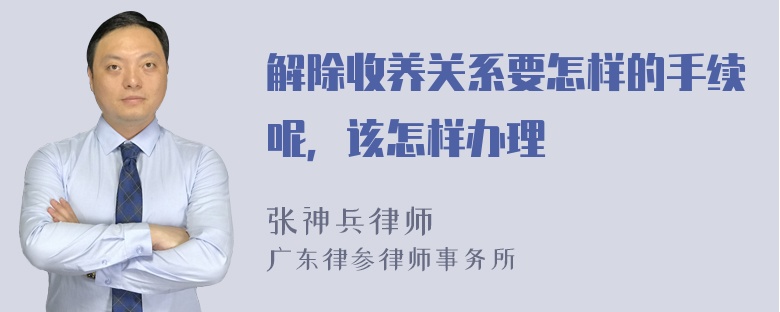 解除收养关系要怎样的手续呢，该怎样办理