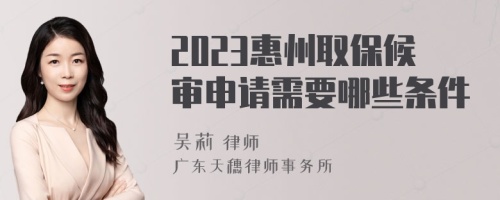 2023惠州取保候审申请需要哪些条件