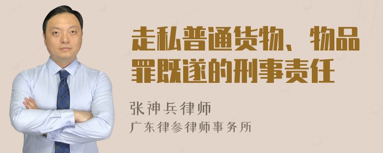 走私普通货物、物品罪既遂的刑事责任