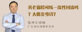 养老保险可以一次性付清吗？大概多少钱？