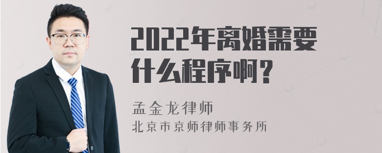 2022年离婚需要什么程序啊？