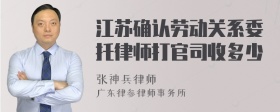 江苏确认劳动关系委托律师打官司收多少