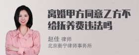 离婚甲方同意乙方不给抚养费违法吗