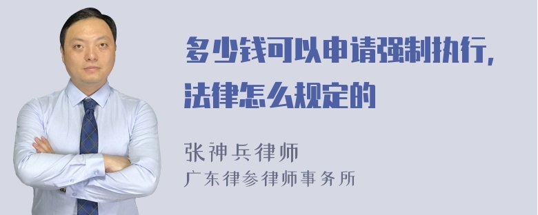 多少钱可以申请强制执行，法律怎么规定的