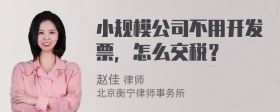 小规模公司不用开发票，怎么交税？