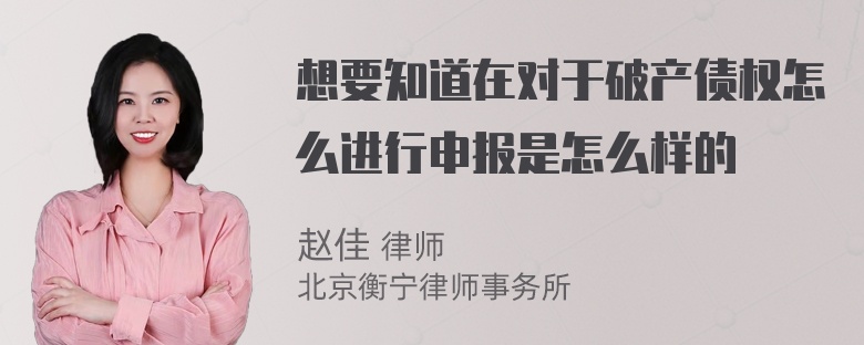 想要知道在对于破产债权怎么进行申报是怎么样的