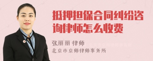 抵押担保合同纠纷咨询律师怎么收费