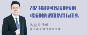 2023拘役可以适用缓刑吗缓刑的适用条件有什么