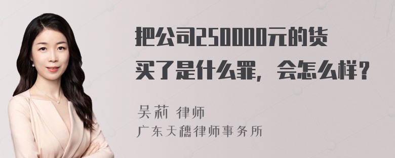 把公司250000元的货买了是什么罪，会怎么样？