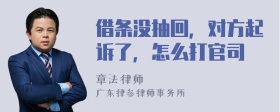 借条没抽回，对方起诉了，怎么打官司