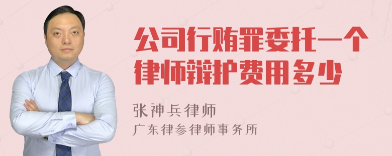 公司行贿罪委托一个律师辩护费用多少