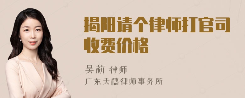 揭阳请个律师打官司收费价格