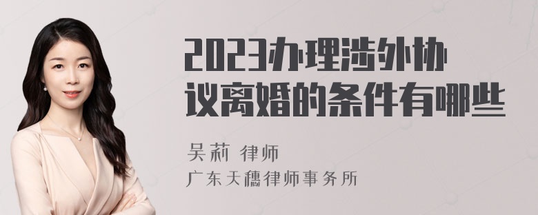 2023办理涉外协议离婚的条件有哪些